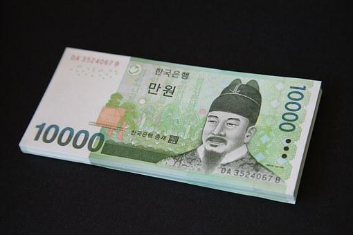 钱, 唐, 10,000 韩元, 一万韩元, 韩国钱, 韩国, 大韩民国